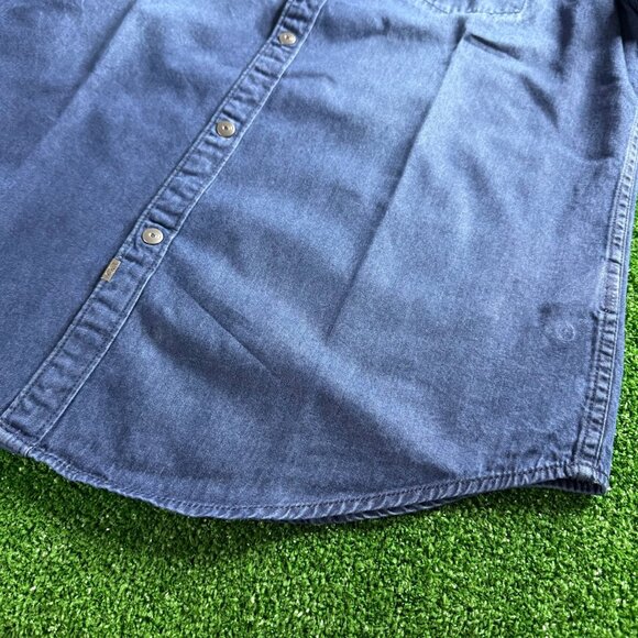Calvin Klein Jeans Mens Short Sleeve Metal Snap Logo Casual Jeans Shirt Size M - Picture 3 of 15